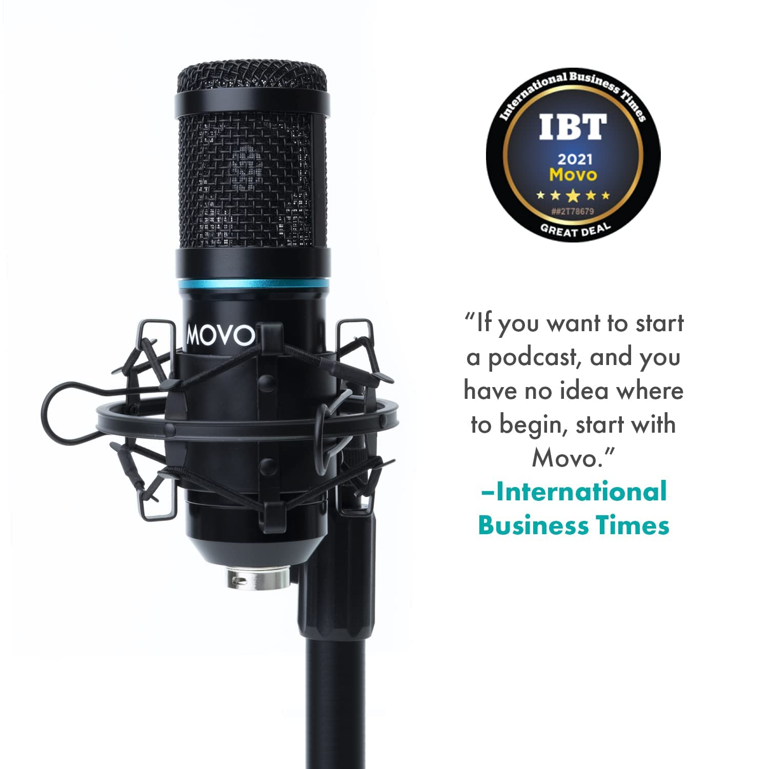 Movo PC-M6 Universal Cardioid Condenser Microphone with XLR and 3.5mm, Shock Mount, and Windscreen - Perfect for Podcasting, Live-Streaming, Gaming, Remote Work