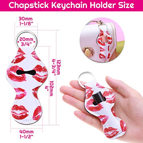 shynek Chapstick Holder Keychain, 40Pcs Lip Balm Holder Keychain Set (Neoprene, Multicolor, Women, Portable)