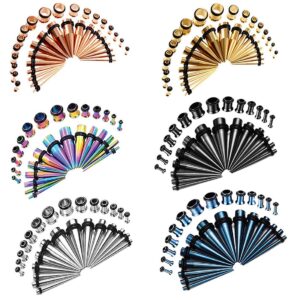 cooear ear weight tapers and plugs set tunnels kit piercing gauges earrings 36 pieces 14g to 00g set gift jewelry.