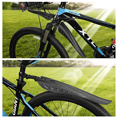 TAGVO Bike Fender Set, 3 Parts-Universal Full Cover Thicken Widen Bicycle Mudguard Set Mountain Bike Front and Rear Mud Guard Portable Adjustable Bike Fender Mudflap for MTB Mountain Road Bike