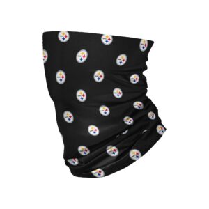 foco nfl pittsburgh steelers neck gaiter, one size, mini print logo