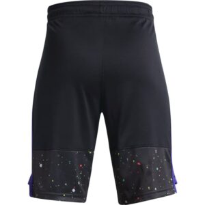 Under Armour boys Stunt 3.0 Printed Shorts , Black (002)/Pink Shock , Youth X-Small