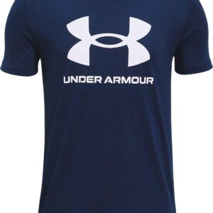 Under Armour Sportstyle Logo Short Sleeve T-shirt, Academy Blue/White, Youth Small