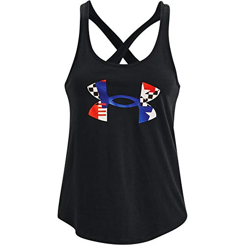 Under Armour New Freedom Tank, Black/Royal Blue, X-Small