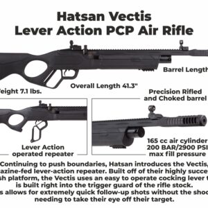 Hatsan Vectis Air Rifle with Pack of Pellets and 100x Paper Targets Bundle (Black Syn Stock) (.177 Cal + Ammo)Q