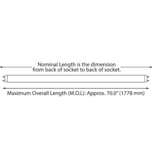 NYLL - (Pack of 2 Refrigeration 6 FT/ 72" Plug & Play LED Tube - Daylight (6000K) T8 LED Directly Relamp 70W Fluorescent Bulb F70T8/860 865 (Without rewiring or Modification) - Ballast Required!