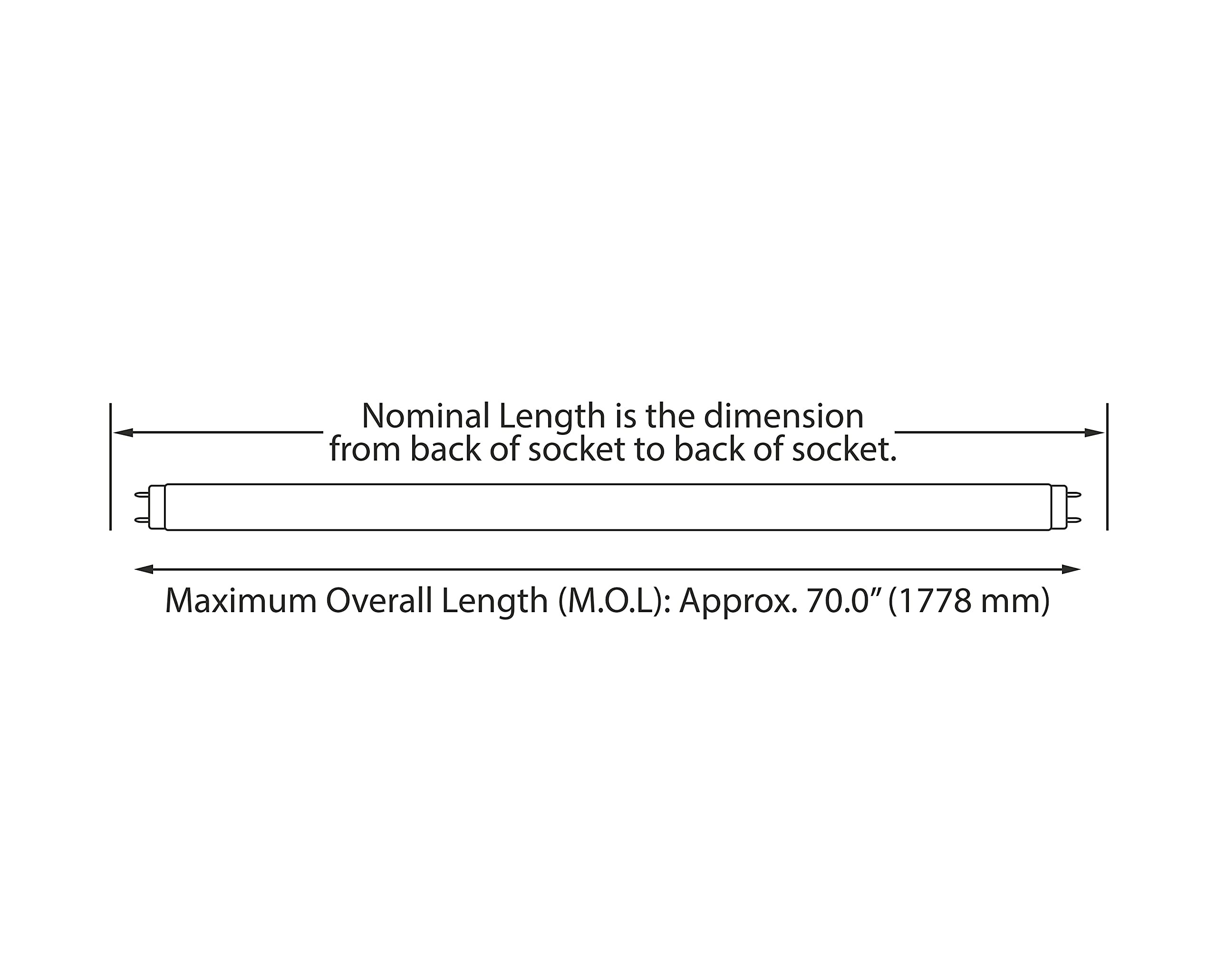 NYLL - (Pack of 2 Refrigeration 6 FT/ 72" Plug & Play LED Tube - Daylight (6000K) T8 LED Directly Relamp 70W Fluorescent Bulb F70T8/860 865 (Without rewiring or Modification) - Ballast Required!