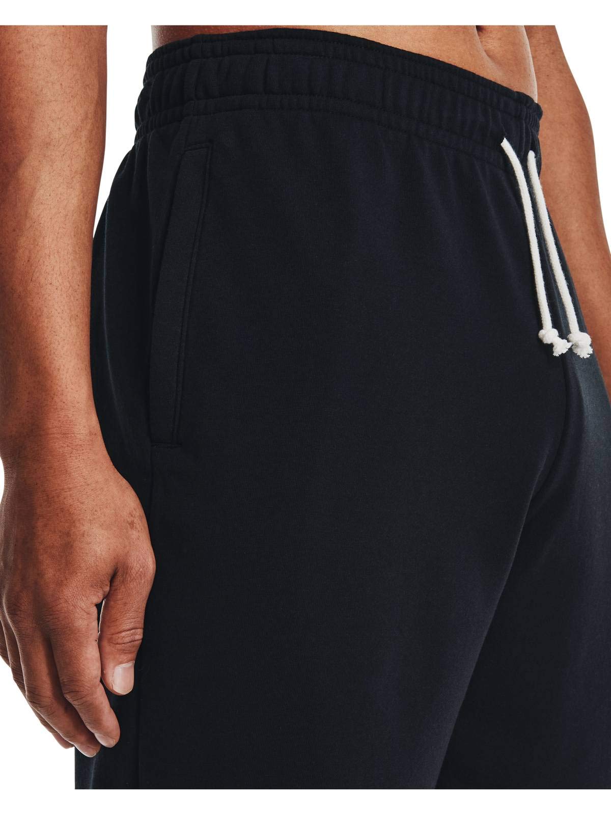 Under Armour Mens Rival Terry Shorts , Black (001)/Onyx White , Large