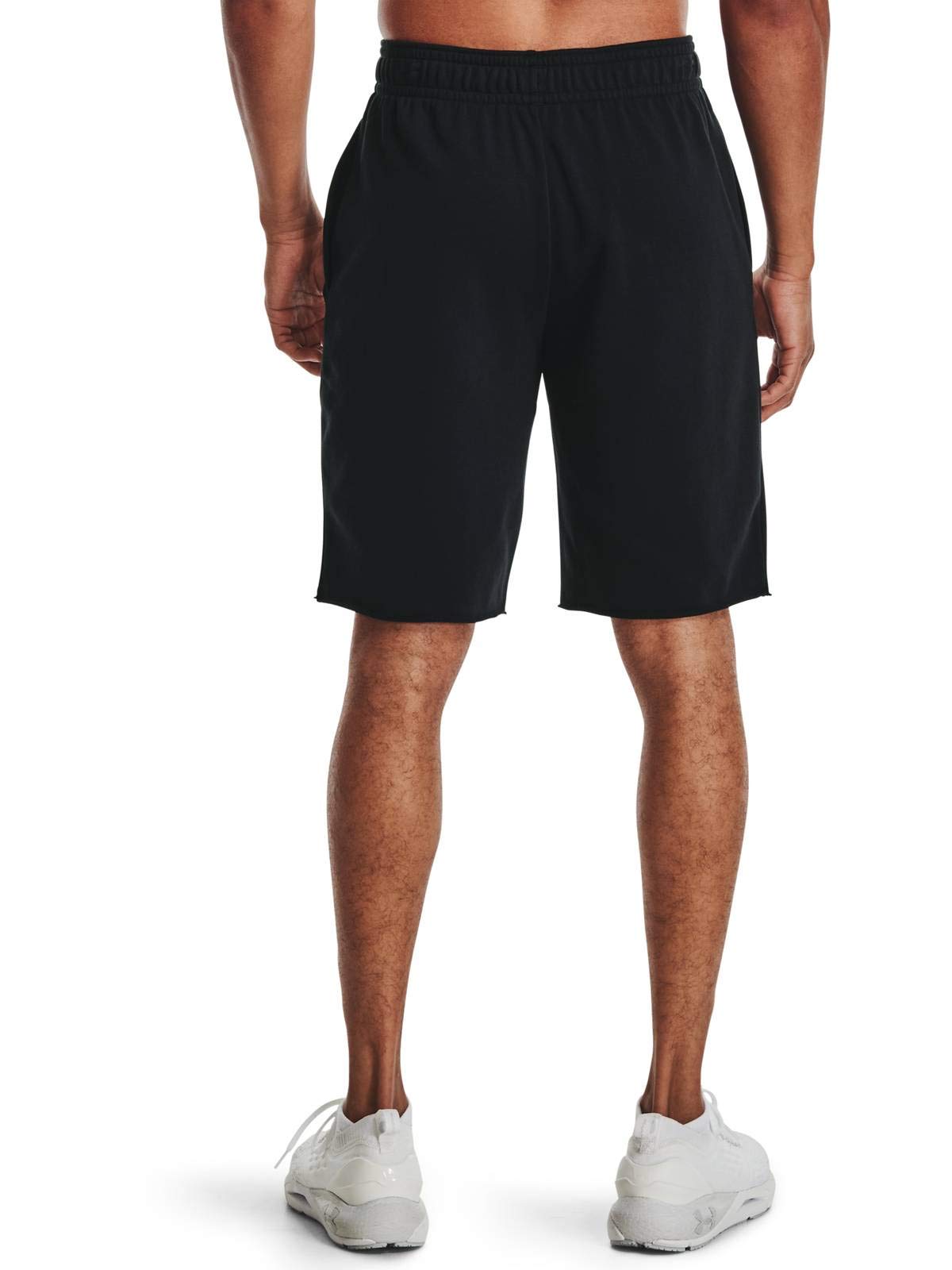 Under Armour Mens Rival Terry Shorts , Black (001)/Onyx White , Large