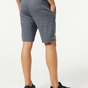 Under Armour Mens Rival Terry Shorts , Pitch Gray Full Heather (012)/Onyx White , Large