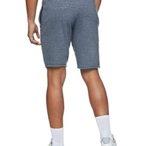 Under Armour Mens Rival Terry Shorts , Pitch Gray Full Heather (012)/Onyx White , Large