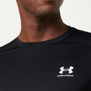 Under Armour Men's Armour HeatGear Fitted Long-Sleeve T-Shirt , Black (001)/White , Large