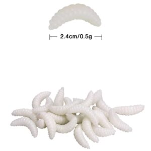 OriGlam 100pcs Fresh Water Fishing Bait, Soft Plastic Worms, Bass Fishing Worms, Soft Bait Shad Fishing Lures, Worm Baits