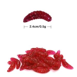 OriGlam 100pcs Fresh Water Fishing Bait, Soft Plastic Worms, Bass Fishing Worms, Soft Bait Shad Fishing Lures, Worm Baits