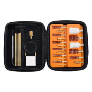 raiseek gun cleaning kit rifle handgun shotgun cleaning kit in zippered portable pouch for .22 .243 .280 .30 .357 .40 .45 cal 12ga 20ga