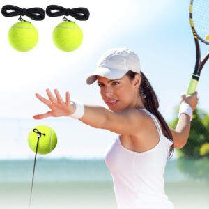 Gejoy 4 Packs Tennis Training Ball with String Tennis Trainer Balls Self Practice Trainer Tool Tennis Ball Training Equipment for Tennis Trainer Practice Exercise