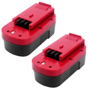 2 packs 3.6ah ni-mh hpb18 18 volt battery compatible with black and decker 18v battery hpb18-ope a1718 244760-00 firestorm fsb18 fs18fl fs180bx fs18bx cordless power tools batteries