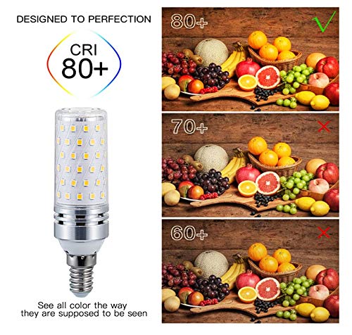 MaoTopCom E12 LED Bulbs 4000K, 15W E12 Candelabra Light 150 Watt Equivalent Natural White 1500 Lumen Decorative Candle Base Chandelier Bulbs, Non-Dimmable, AC 85-265V