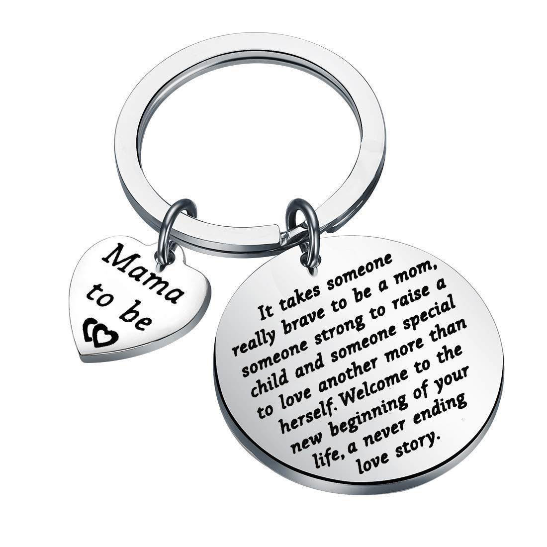 AKTAP Mama To Be Gift New Mom Keychain Pregnancy Announcement Gift It Takes Someone Really Brave To Be A Mom