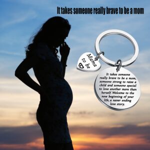 AKTAP Mama To Be Gift New Mom Keychain Pregnancy Announcement Gift It Takes Someone Really Brave To Be A Mom