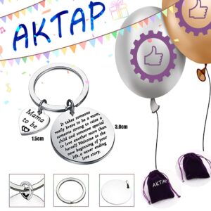 AKTAP Mama To Be Gift New Mom Keychain Pregnancy Announcement Gift It Takes Someone Really Brave To Be A Mom