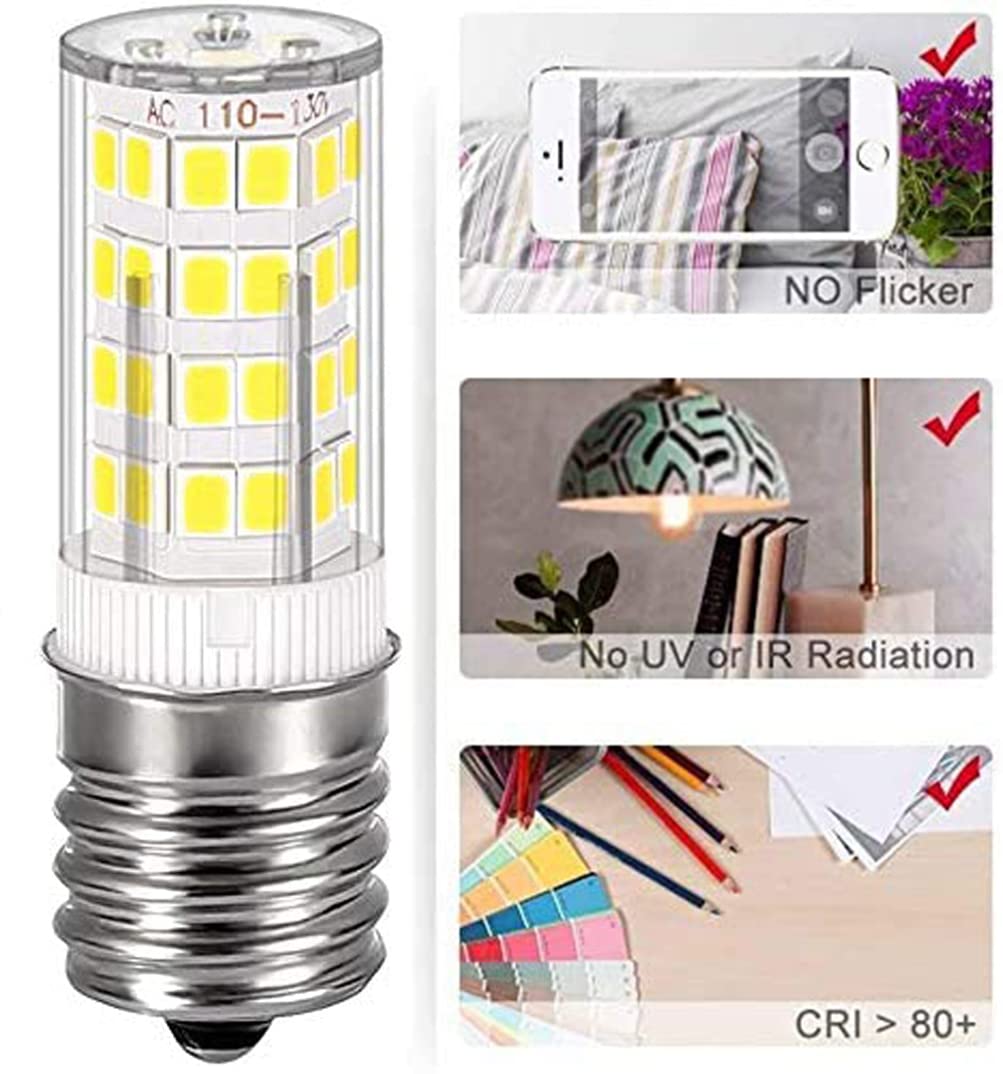 SZHZBZW E17 Led Bulb Kei 125V 40W Equivalent Microwave Oven Light Appliance Bulbs Non-Dimmable Daylight White 6000K 2 Pack