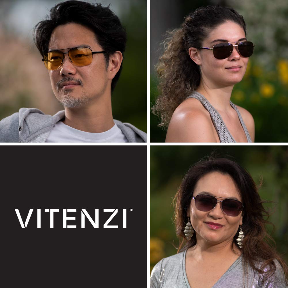 VITENZI Bifocal Sunglasses for Men and Women Square Aviator Reading Sun Tinted Glasses with Readers - Anzio in Gunmetal 2.00