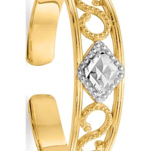 14K Yellow & Rhodium Diamond-Cut Toe Ring - Jewelry By Sweet Pea