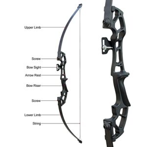 D&Q Archery 50" Takedown Bow and Arrows Set for Adults 30lb 40lb Metal Riser Right Hand Longbow Kit for Beginner to Intermediate Hunting Target(Black, 40lb)