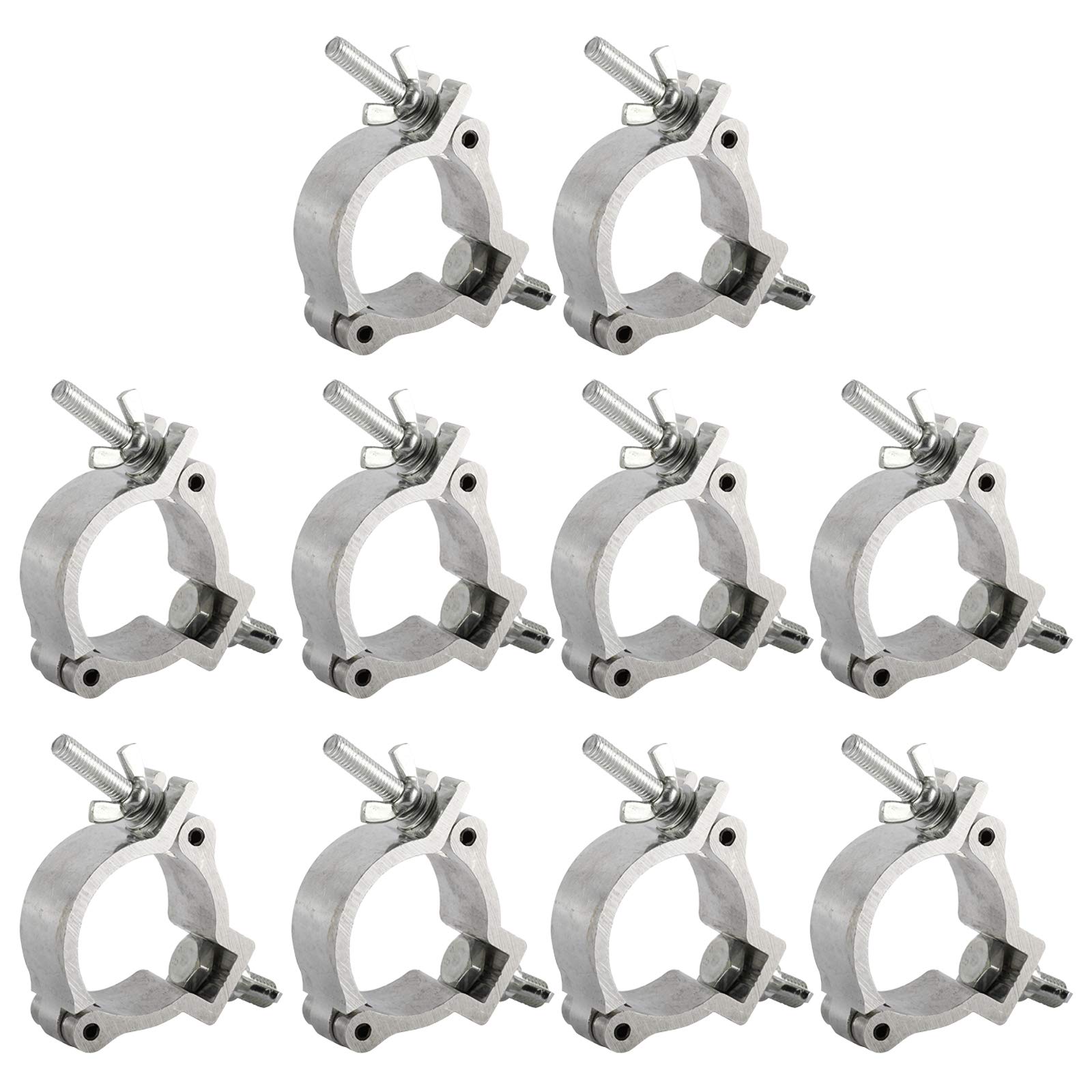 10 Pack O-Clamp 2 Inch Aluminum Alloy Stage Lights Truss Clamp, Fit for 48-51mm OD Tube/Pipe, Heavy Duty 220 lbs Load Capacity