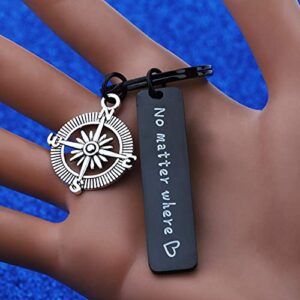 WUSUANED No Matter What Where When Compass Best Friend Keychain Set Long Distance Friendship Gift For Sister Best Friends