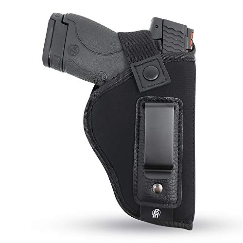 IWB Gun Holster by PH - Concealed Carry Soft Material and Interior - Fits M&P Shield 9mm.40.45 Auto/Glck 19 26 27 29 30 33 42 43 / Rug LC9, LC380 - Taurus Slim, PT111 G2 GX4 - Springfield XDs Hellcat