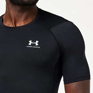 Under Armour Men's Armour HeatGear Compression Short-Sleeve T-Shirt , Black (001)/White, Medium