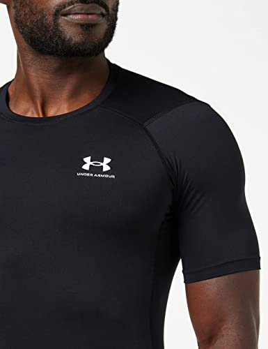 Under Armour Men's Armour HeatGear Compression Short-Sleeve T-Shirt , Black (001)/White, Medium