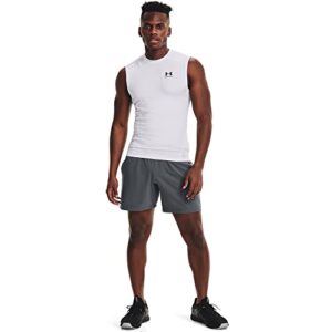 Under Armour Men's Armour HeatGear Compression Sleeveless T-Shirt , White (100)/Black, X-Large