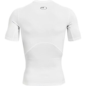 Under Armour Men's Armour HeatGear Compression Short-Sleeve T-Shirt , White (100)/Black, Medium