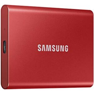 SAMSUNG T7 Portable SSD, 1TB External Solid State Drive, Speeds Up to 1,050MB/s, USB 3.2 Gen 2, Reliable Storage for Gaming, Students, Professionals, MU-PC1T0R/AM, Red