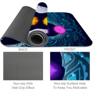 Siebzeh Fit Yoga Mat Chakra and Meditation Woman 6mm Eco Friendly Rubber Health&Fitness Slip-Resistant Mat for All Types of Exercise, Yoga, and Pilates (72" x 24" x 6mm Thick)