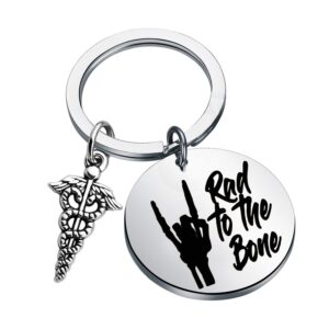 tgbje radiologist keychain radiology gift radiographer gift x-ray radiation tech jewelry rad to the bone gift (radiologist keychain)