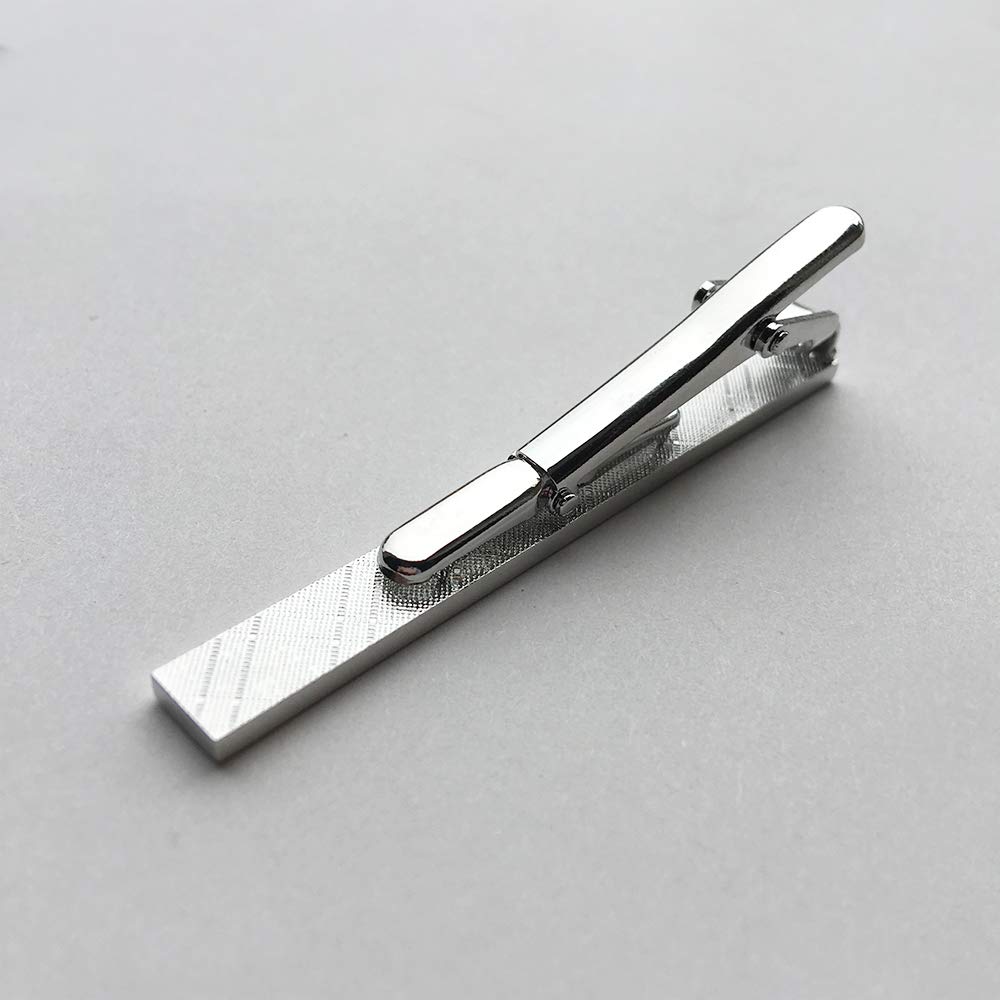 EDSG Personalized Tie Clips Pin for Men Engraved Exquisite Stainless Steel Personalized Gift for Best Man Usher Dad Boyfriend Wedding Husband Birthday Engagement Christmas (Silver)