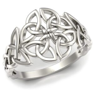 Celtic Knot Ring Sterling Silver 925 - Filigree Braided Irish Wedding Promise Engagement Self Love Rings - Norse Viking Jewelry for Women Size 7 (7)