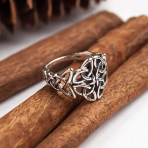 Celtic Knot Ring Sterling Silver 925 - Filigree Braided Irish Wedding Promise Engagement Self Love Rings - Norse Viking Jewelry for Women Size 7 (7)