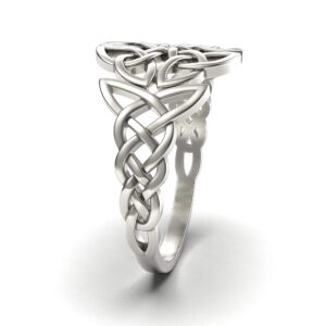 Celtic Knot Ring Sterling Silver 925 - Filigree Braided Irish Wedding Promise Engagement Self Love Rings - Norse Viking Jewelry for Women Size 7 (7)