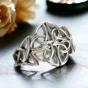 Celtic Knot Ring Sterling Silver 925 - Filigree Braided Irish Wedding Promise Engagement Self Love Rings - Norse Viking Jewelry for Women Size 7 (7)