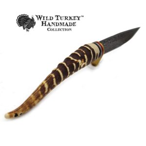 Wild Turkey Handmade Collection Fixed Blade Faux Handle Hunting Knife w/Leather Sheath Included (5105)