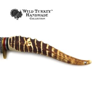 Wild Turkey Handmade Collection Fixed Blade Faux Handle Hunting Knife w/Leather Sheath Included (5105)