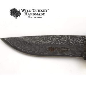 Wild Turkey Handmade Collection Fixed Blade Faux Handle Hunting Knife w/Leather Sheath Included (5105)