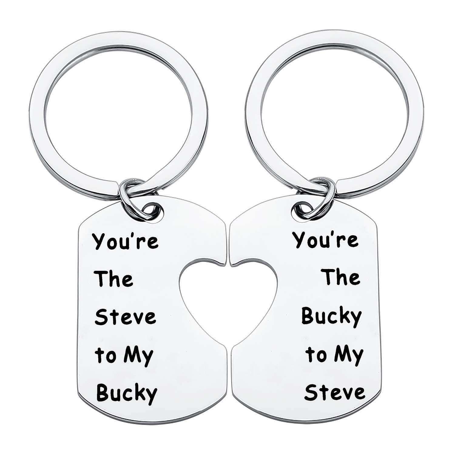 TGBJE TV Show Keychain Inspire Keychain For Boyfriend/Father/Son BFF Gift (Steven and Bucky)