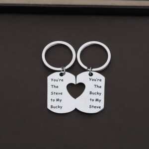 TGBJE TV Show Keychain Inspire Keychain For Boyfriend/Father/Son BFF Gift (Steven and Bucky)