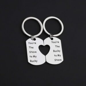 TGBJE TV Show Keychain Inspire Keychain For Boyfriend/Father/Son BFF Gift (Steven and Bucky)